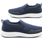 Mens Breathable Mesh Slip On Trainers Casual Flat Sneaker Pumps Navy