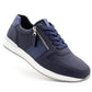 Womens Lace Up Trainers with Side Zip Fastening Ladies Fashion Sneaker Navy Metallic Casual Sports Shoes