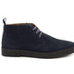 Mens Navy Suede Desert Boots Smart Casual Lace-Up Chukka Boots with Rubber Sole