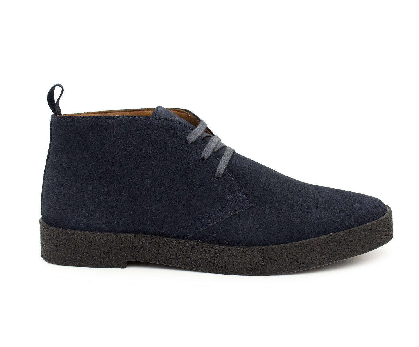 Mens Navy Suede Desert Boots Smart Casual Lace-Up Chukka Boots with Rubber Sole