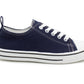 Womens Canvas Trainers Navy Lace Up Baseball Sneakers Ladies Flat Low Top Fashion Trainer Pumps