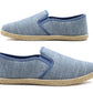 Mens Canvas Slip On Plimsoll Trainers Casual Flat Deck Shoe Boat Sneaker Pumps Navy