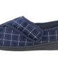 Mens Wide Opening Diabetic Orthopaedic Machine Washable Check Velour Touch Fasten Slippers SIZE UK 12