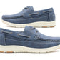 Mens Lace Up Navy Boat Shoes Casual Flat Deck Smart Trainers Shoes