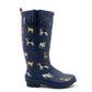 Womens Adjustable Calf Wellies Waterproof Ladies Fashion Festival Dog Walking Rain Mud Wellington Boots