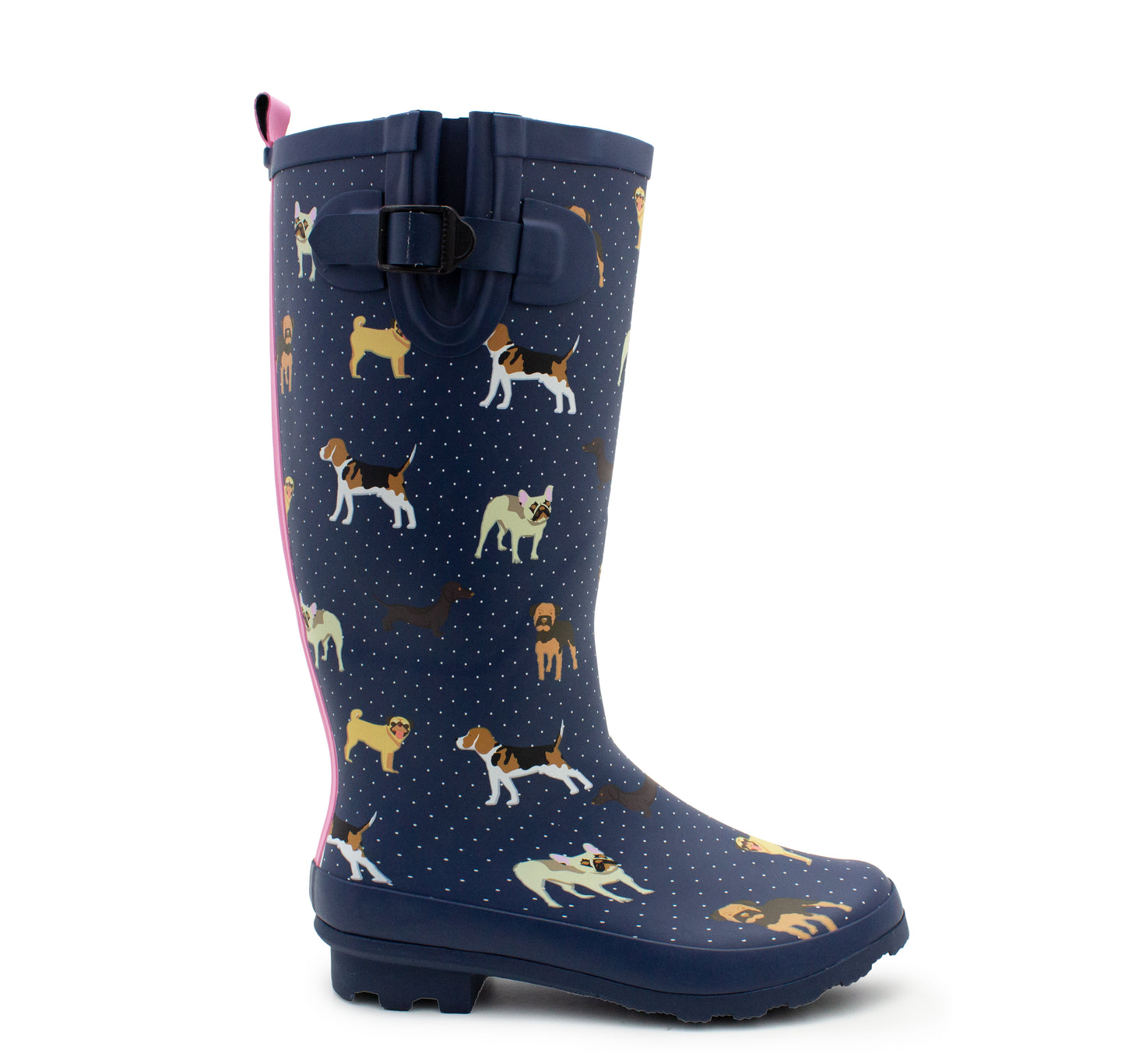 Womens Adjustable Calf Wellies Waterproof Ladies Fashion Festival Dog Walking Rain Mud Wellington Boots