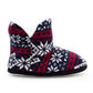 Womens Ankle Boot Slippers Knitted Fair Isle Warm Faux Fur Lined Slip On Cosy Lightweight Snuggle Booties