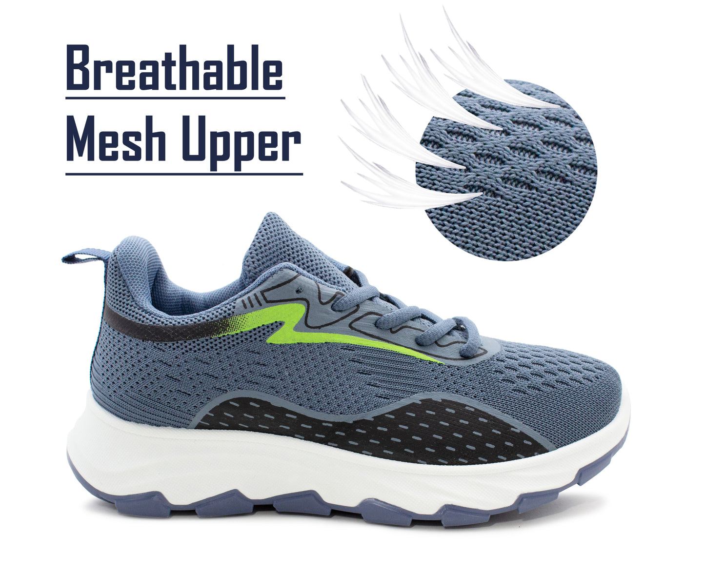 Womens Breathable Mesh Trainers Lace Up Ladies Casual Flat Walking Active Running Gym Sneaker Pumps Fashion Trainers Navy