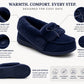 Womens Memory Foam Moccasin Slippers Faux Fur Trim Warm Slip On Ladies Winter House Shoes