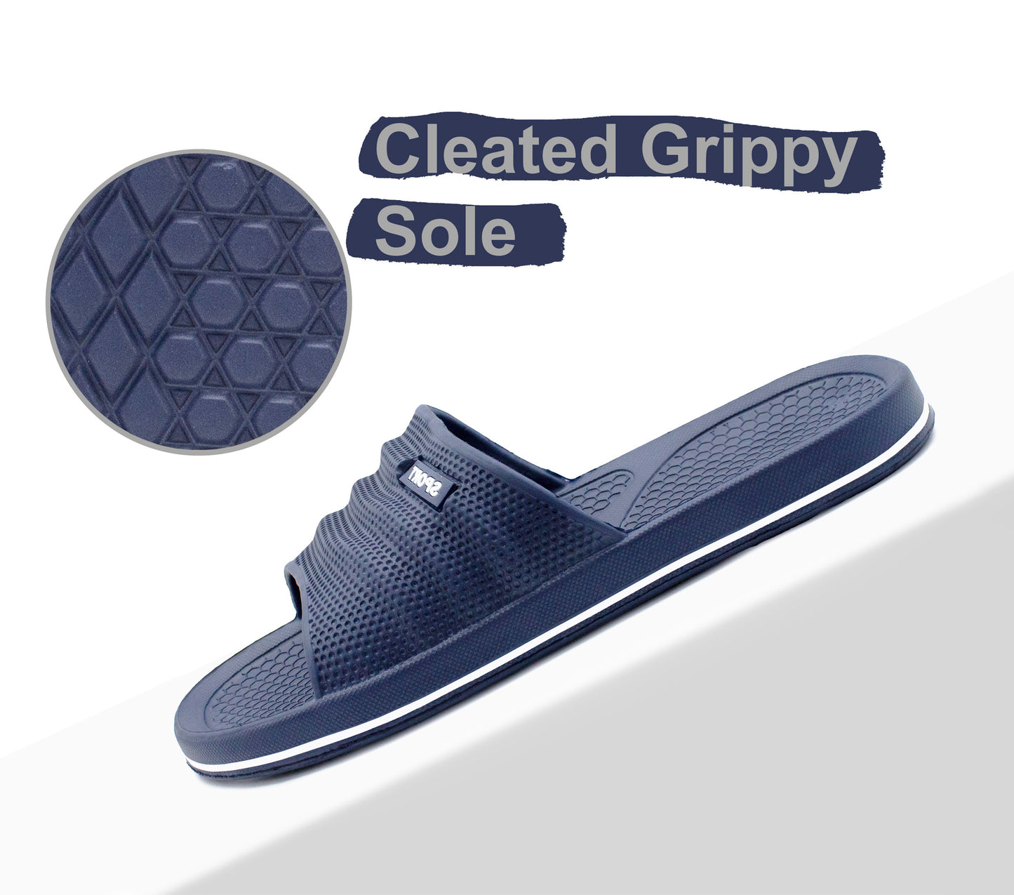 Womens Sliders EVA Sandal Slippers Ladies Pool Slides Lightweight Beach Flip Flops Bathroom Shower Spa Leisure Sports Slipper Navy