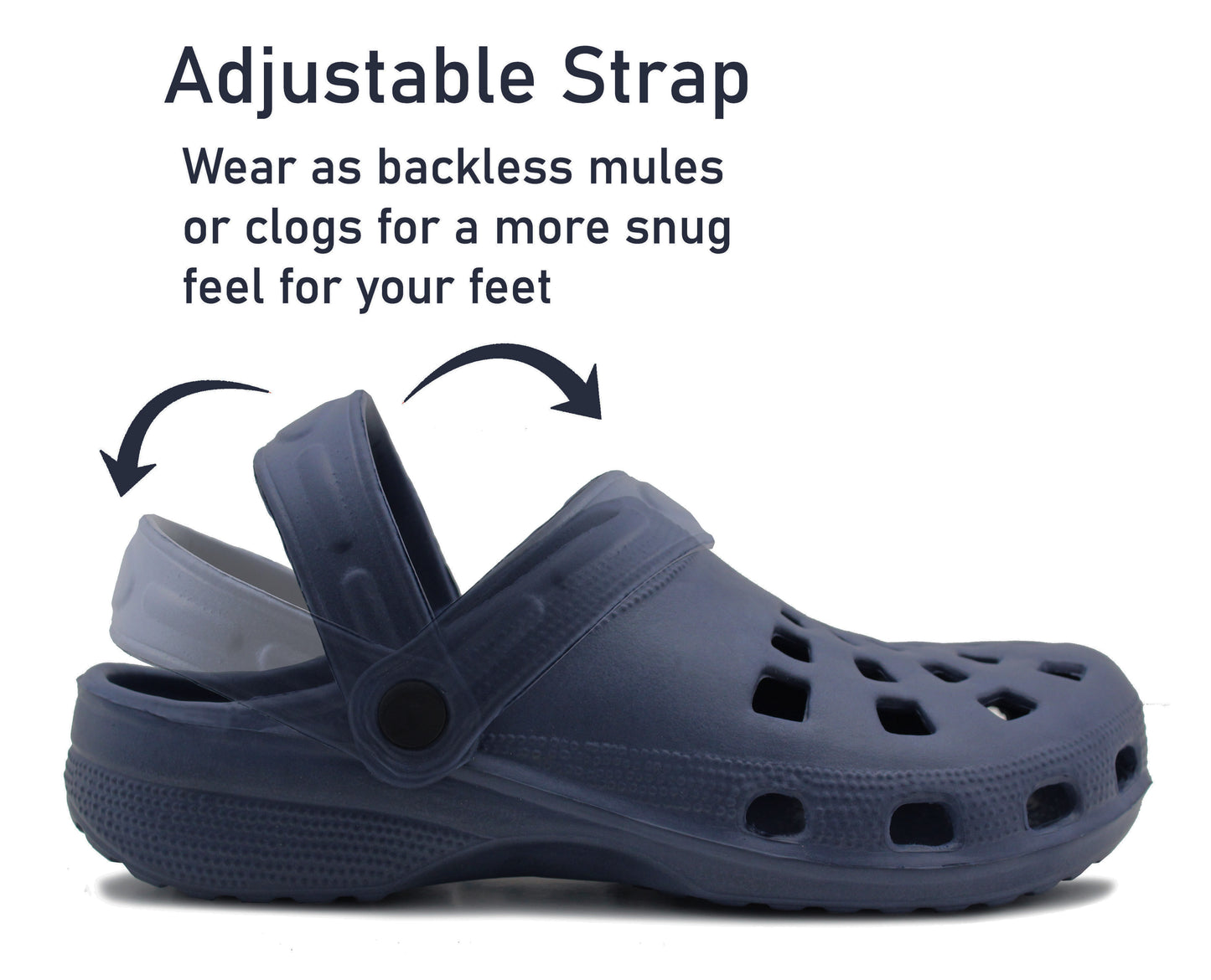 Mens Lightweight Navy EVA Clogs Breathable Slip On Garden Beach Hospital Nurse Kitchen Water Shoes Mules Sandals