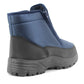 Mens Navy Snow Boots Warm Thermal Fleece Lined Zip Up Slip On Insulated Outdoor Winter Walking Ankle Boots