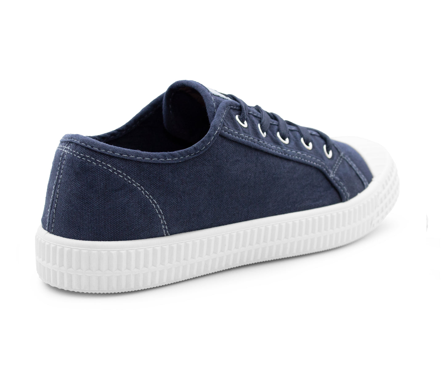 Womens Canvas Navy Lace Up Trainers Flat Sole Baseball Sneakers Ladies Flat Low Top Fashion Trainer Pumps
