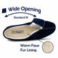 Womens Velour Slippers Faux Fur Lined Ladies Winter Wide Opening Diabetic Orthopaedic House Shoes