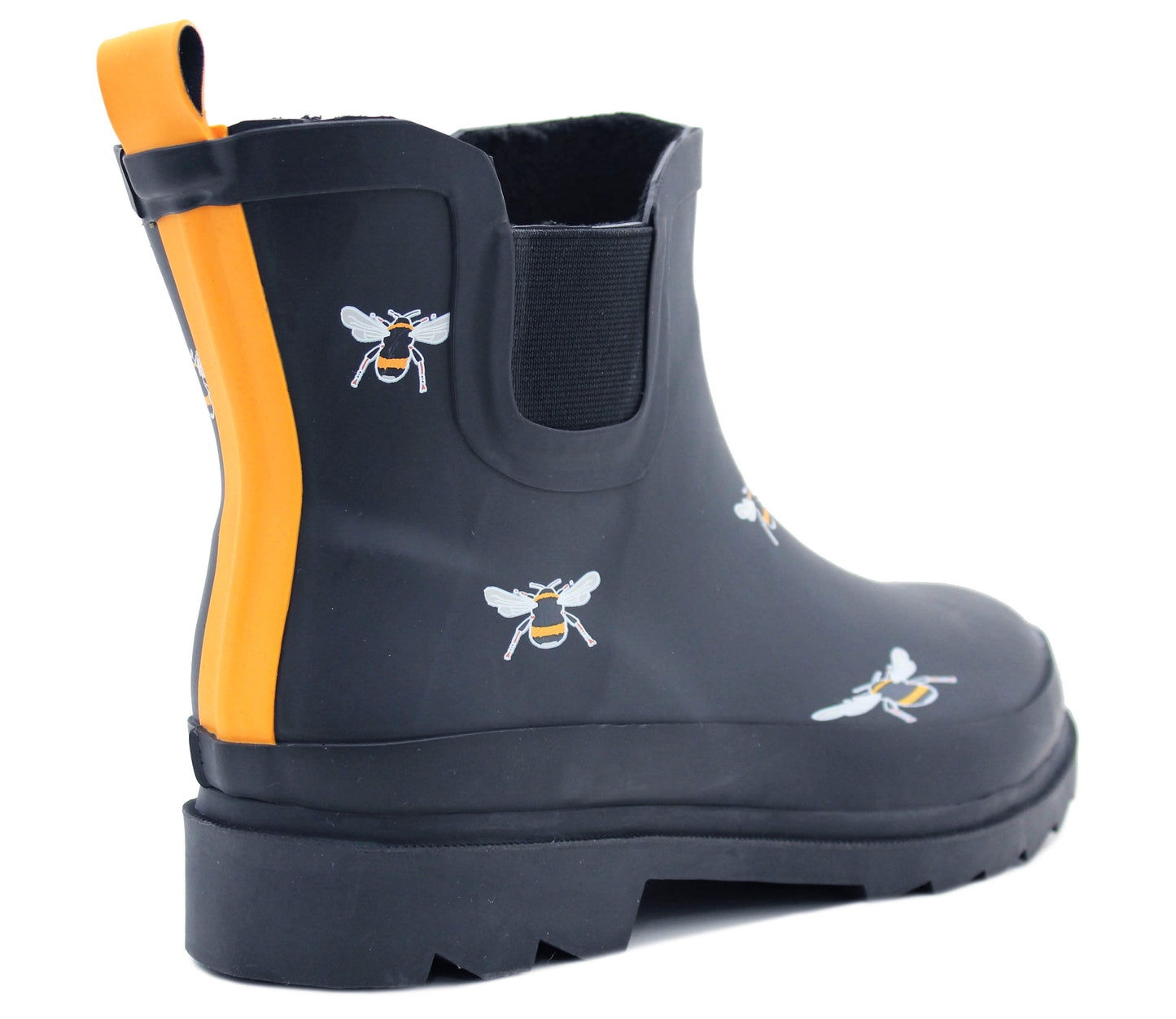 Womens Honey BEE Waterproof Ankle Boots Wellingtons Ladies Slip On Short Chelsea Rain Boots Festival Gardening Wellie Boots