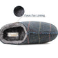 Mens Slip On Faux Fur Lined Mules Backless Lightweight Indoor House Navy Slippers