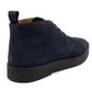 Mens Navy Suede Desert Boots Smart Casual Lace-Up Chukka Boots with Rubber Sole