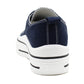 Womens Lace Up Platform Sole Navy Canvas Baseball Sneakers Ladies Chunky Retro Flat Low Top Fashion Trainers Pumps