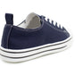 Womens Canvas Trainers Navy Lace Up Baseball Sneakers Ladies Flat Low Top Fashion Trainer Pumps