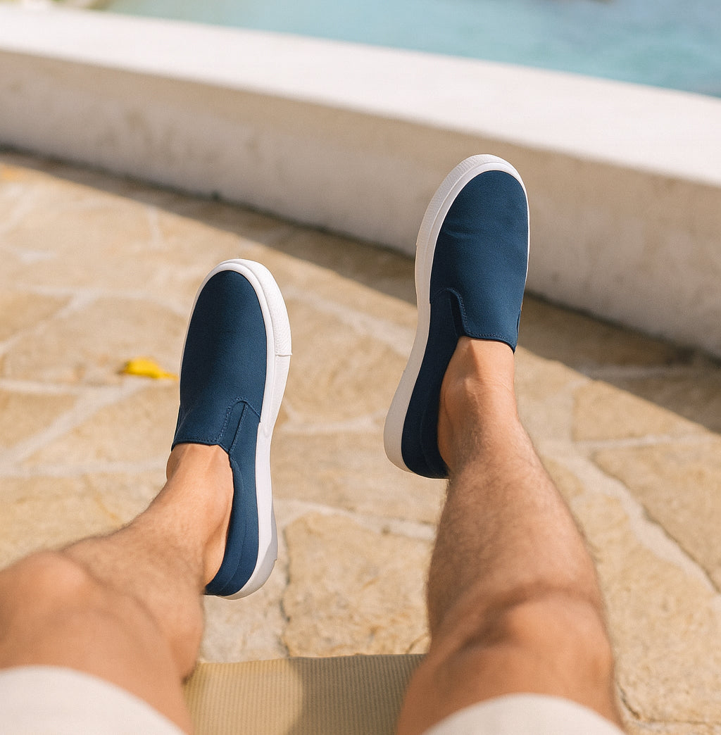 Mens Canvas Slip On Trainers Casual Flat Boat Deck Shoe Skate Sneaker Pumps