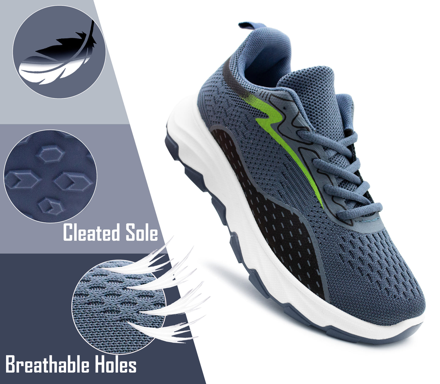 Womens Breathable Mesh Trainers Lace Up Ladies Casual Flat Walking Active Running Gym Sneaker Pumps Fashion Trainers Navy