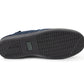 Mens Slippers Check Faux Fur Lined Thermal Slip On Elastic Stretch Gusset House Shoes Navy