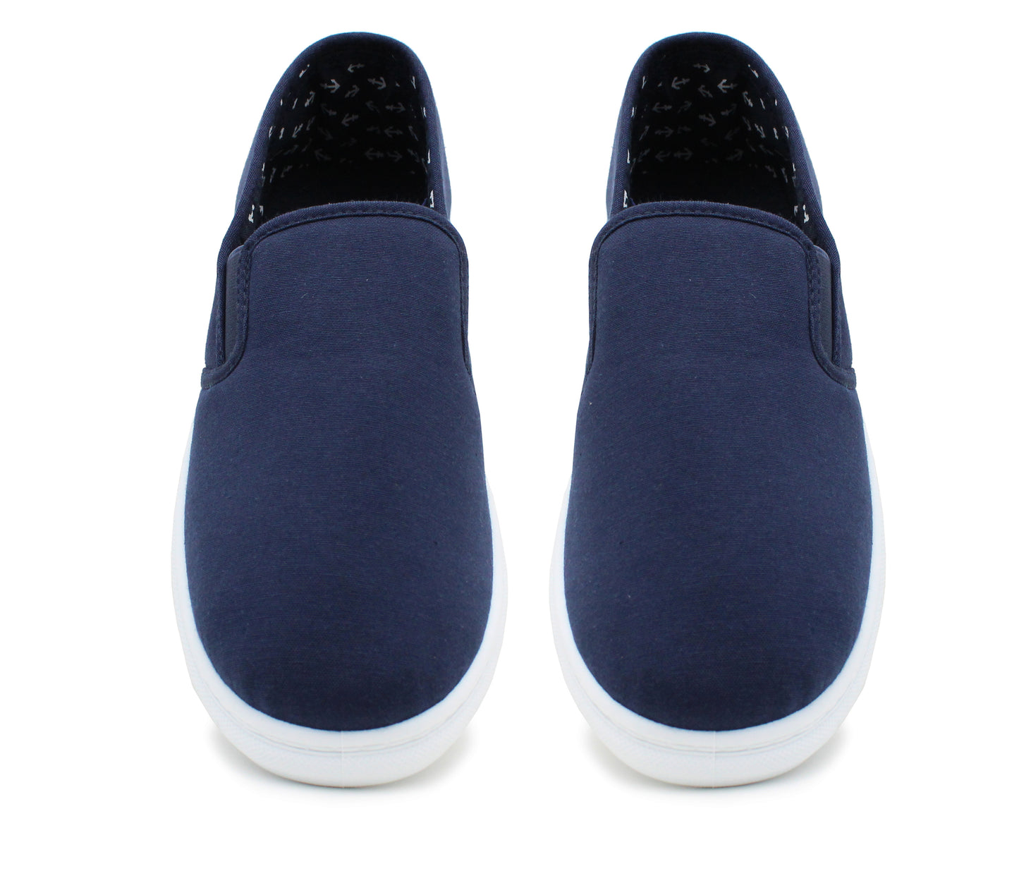 Mens Canvas Slip On Pumps Flat Elastic Gusset Loafers Casual Trainers Sneaker Deck Shoes