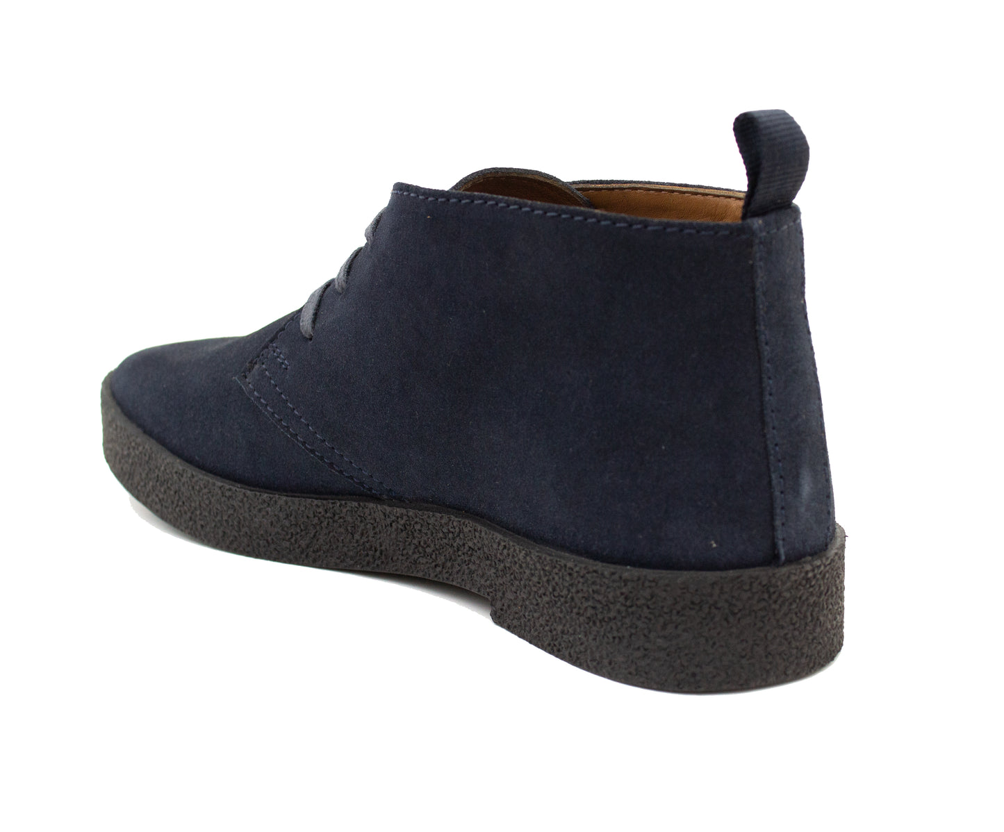 Mens Navy Suede Desert Boots Smart Casual Lace-Up Chukka Boots with Rubber Sole