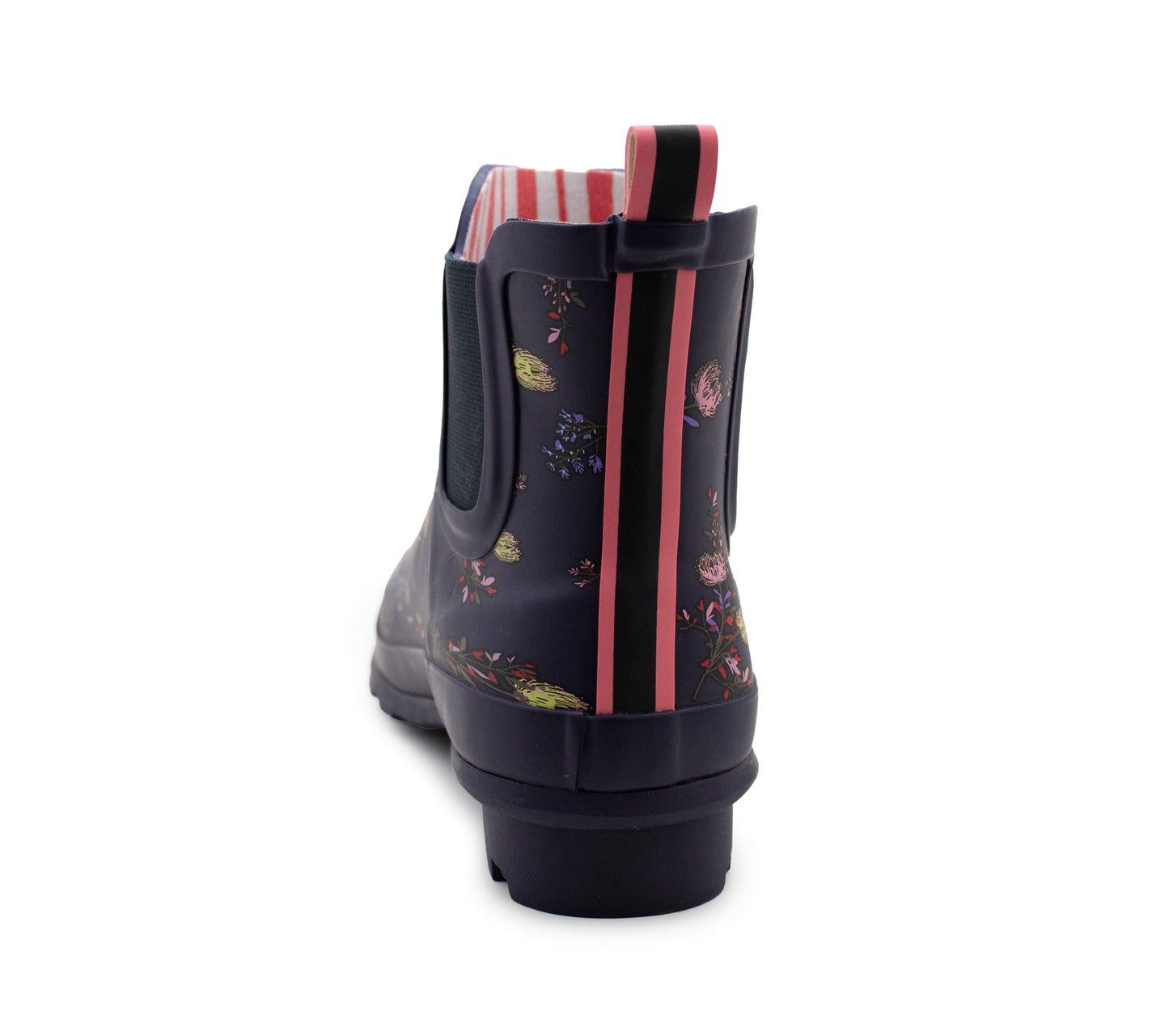 Womens Navy Floral Wellington Low Cut Wellies Short Ankle Wellington Boots
