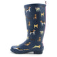 Womens Adjustable Calf Wellies Waterproof Ladies Fashion Festival Dog Walking Rain Mud Wellington Boots