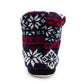 Womens Ankle Boot Slippers Knitted Fair Isle Warm Faux Fur Lined Slip On Cosy Lightweight Snuggle Booties
