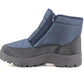 Mens Navy Snow Boots Warm Thermal Fleece Lined Zip Up Slip On Insulated Outdoor Winter Walking Ankle Boots