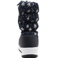 Girls Navy Blue Winter Snow Boots Kids Thermal Quilted Faux Fur Lined Zip Up Mid Calf Ankle Booties