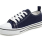 Womens Canvas Trainers Navy Lace Up Baseball Sneakers Ladies Flat Low Top Fashion Trainer Pumps