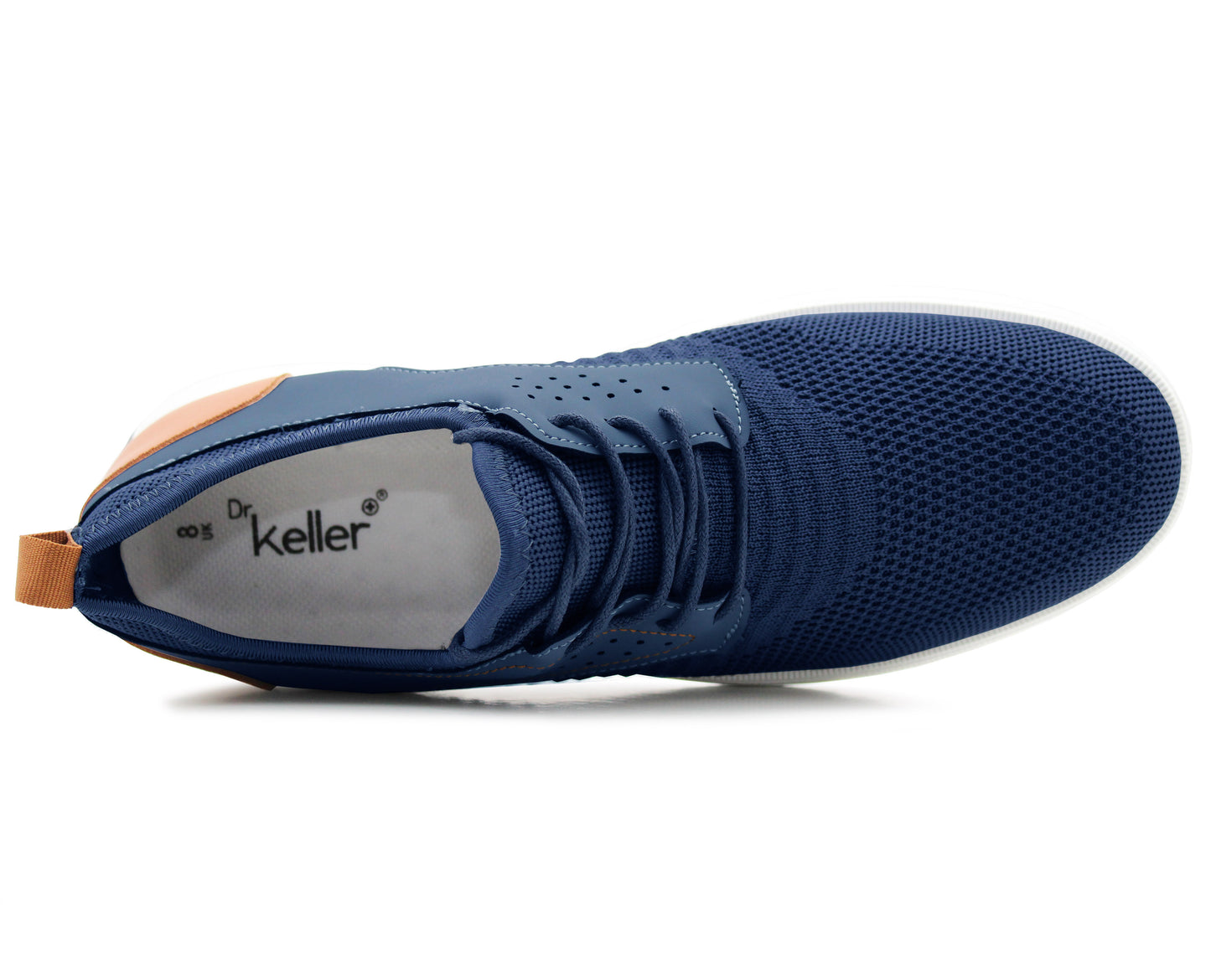 Mens Navy Breathable Slip On Trainers Lace Up Casual Flat Sports Fashion