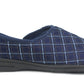 Mens Wide Opening Diabetic Orthopaedic Machine Washable Check Velour Touch Fasten Slippers SIZE UK 12