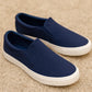 Mens Canvas Slip On Trainers Casual Flat Boat Deck Shoe Skate Sneaker Pumps