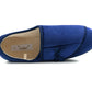 Womens Velour Faux Fur Lined Ladies Winter Wide Opening Diabetic Orthopaedic Navy Slippers