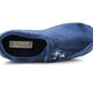 Womens Lightweight Faux Fur Wide Opening Touch Fasten Diabetic Orthopaedic Navy Slippers