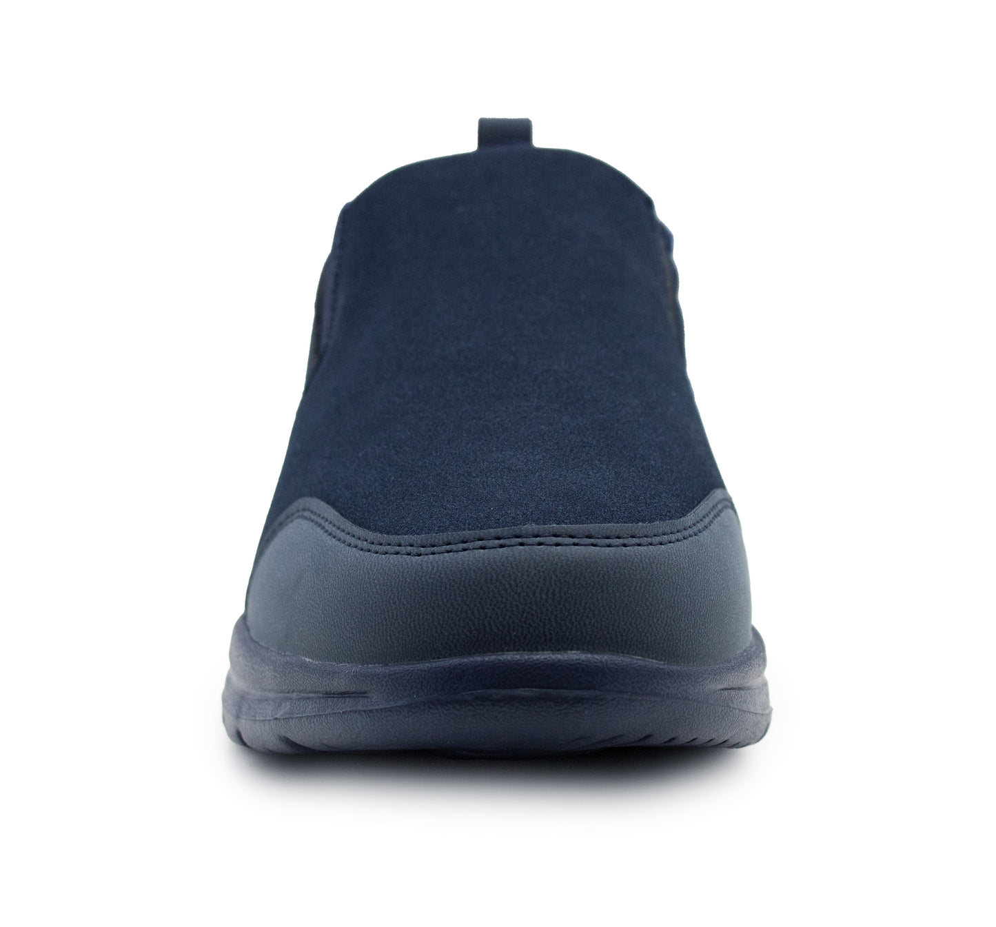 Mens Slip On Trainers Super Lightweight Gel Foam Insole Comfort Faux Suede Fur Lined Twin Elastic EVA Running Gym Sneaker Sports Navy Pumps