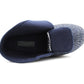 Mens Navy Ankle Boot Slippers High Top Wide Opening Touch Fasten Slip On House Shoes