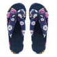 Girls Lightweight Floral Mule Sandals Slip On Sliders Summer Beach Flip Flops Ladies Flat Spa Pool Slides Navy Floral