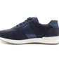 Womens Lace Up Trainers with Side Zip Fastening Ladies Fashion Sneaker Navy Metallic Casual Sports Shoes