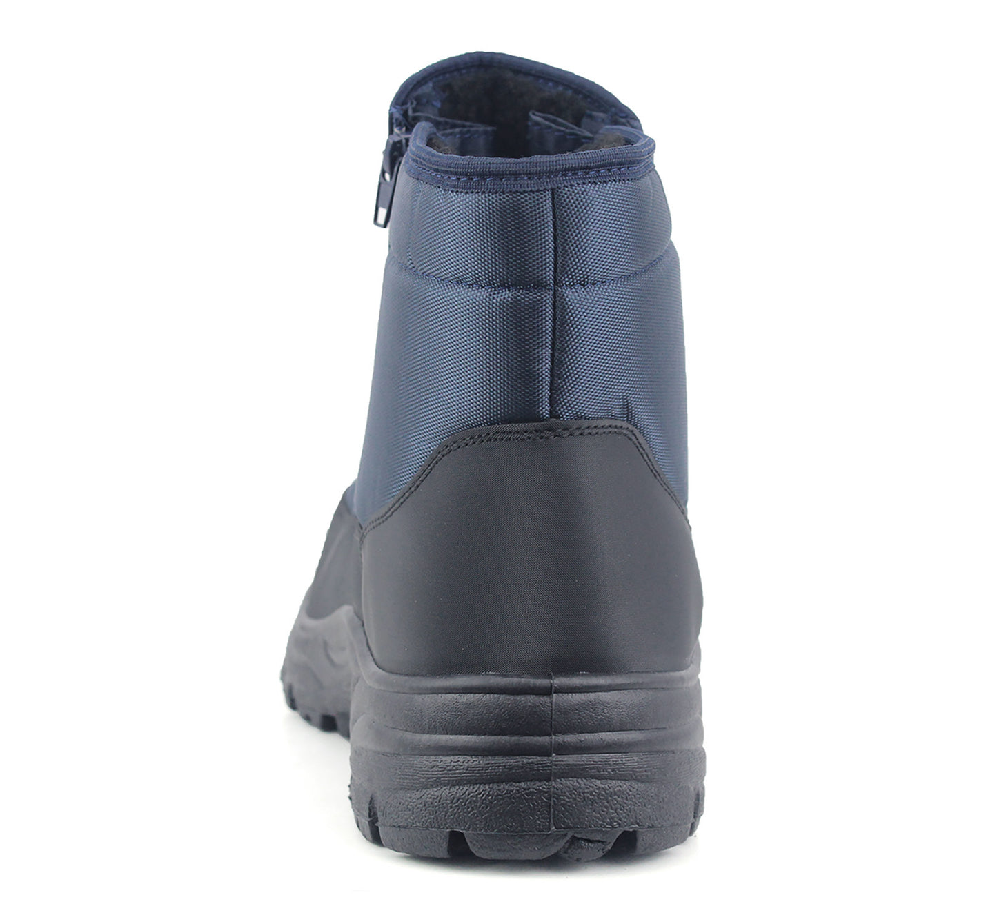 Mens Navy Snow Boots Warm Thermal Fleece Lined Zip Up Slip On Insulated Outdoor Winter Walking Ankle Boots