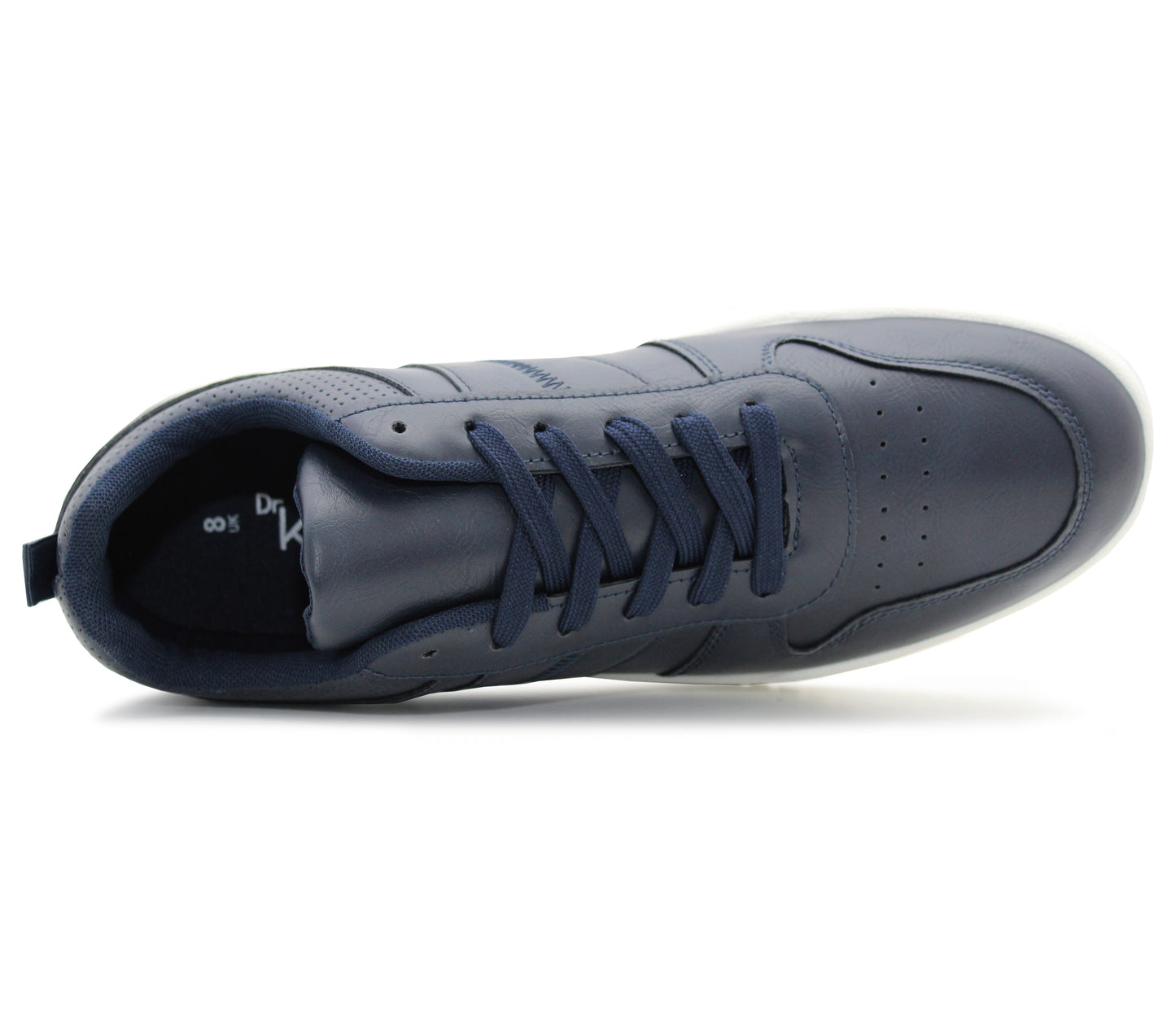 Mens Lace Up Trainers Casual Smart Flat Navy Synthetic Leather Fashion Sports Sneakers