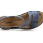 Womens Touch Fasten Sandals Lightweight Low Wedge Flat Slip On Open Toe Elastic Slingbacks Ladies Summer Casual Fashion Sandals Navy Blue