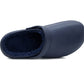 Womens Clogs Warm Fleece Lined Navy Blue Thermal Waterproof Lightweight EVA Garden Clogs Kitchen Nurse Faux Fur Slippers House Shoes