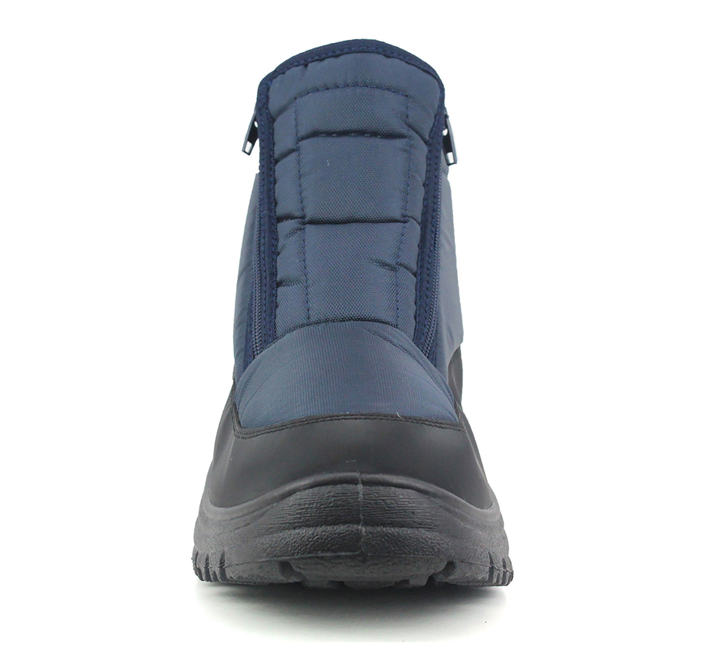 Mens Navy Snow Boots Warm Thermal Fleece Lined Zip Up Slip On Insulated Outdoor Winter Walking Ankle Boots