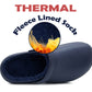 Mens Clogs Warm Fleece Lined Navy Thermal Garden Clogs Waterproof Lightweight EVA Adjustable Faux Fur Slippers Hospital House Shoes