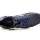 Womens Lace Up Trainers with Side Zip Fastening Ladies Fashion Sneaker Navy Metallic Casual Sports Shoes